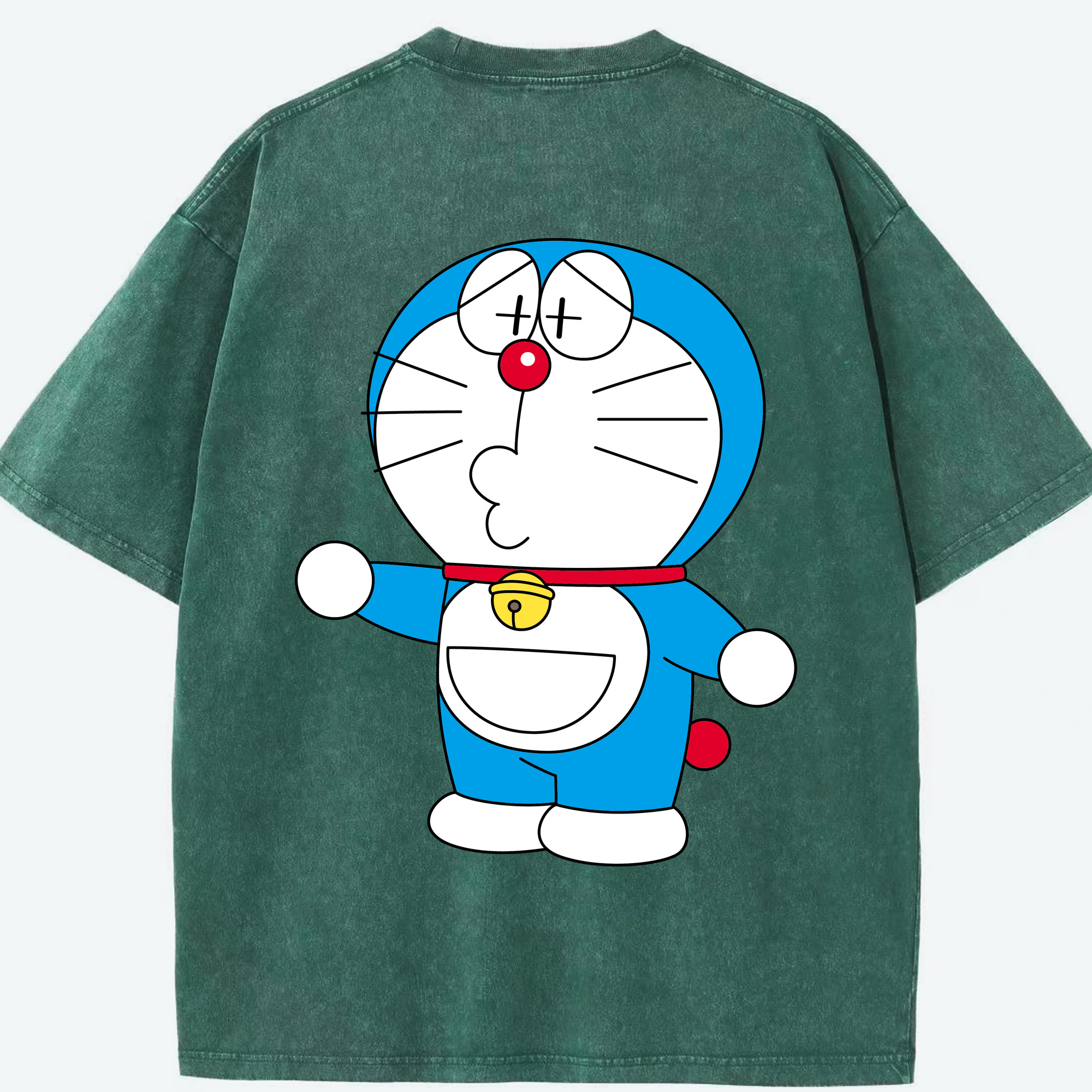 （画像用） ドラえもん Doraemon 綿100% ヴィンテージ風 半袖Tシャツ（背面プリント）